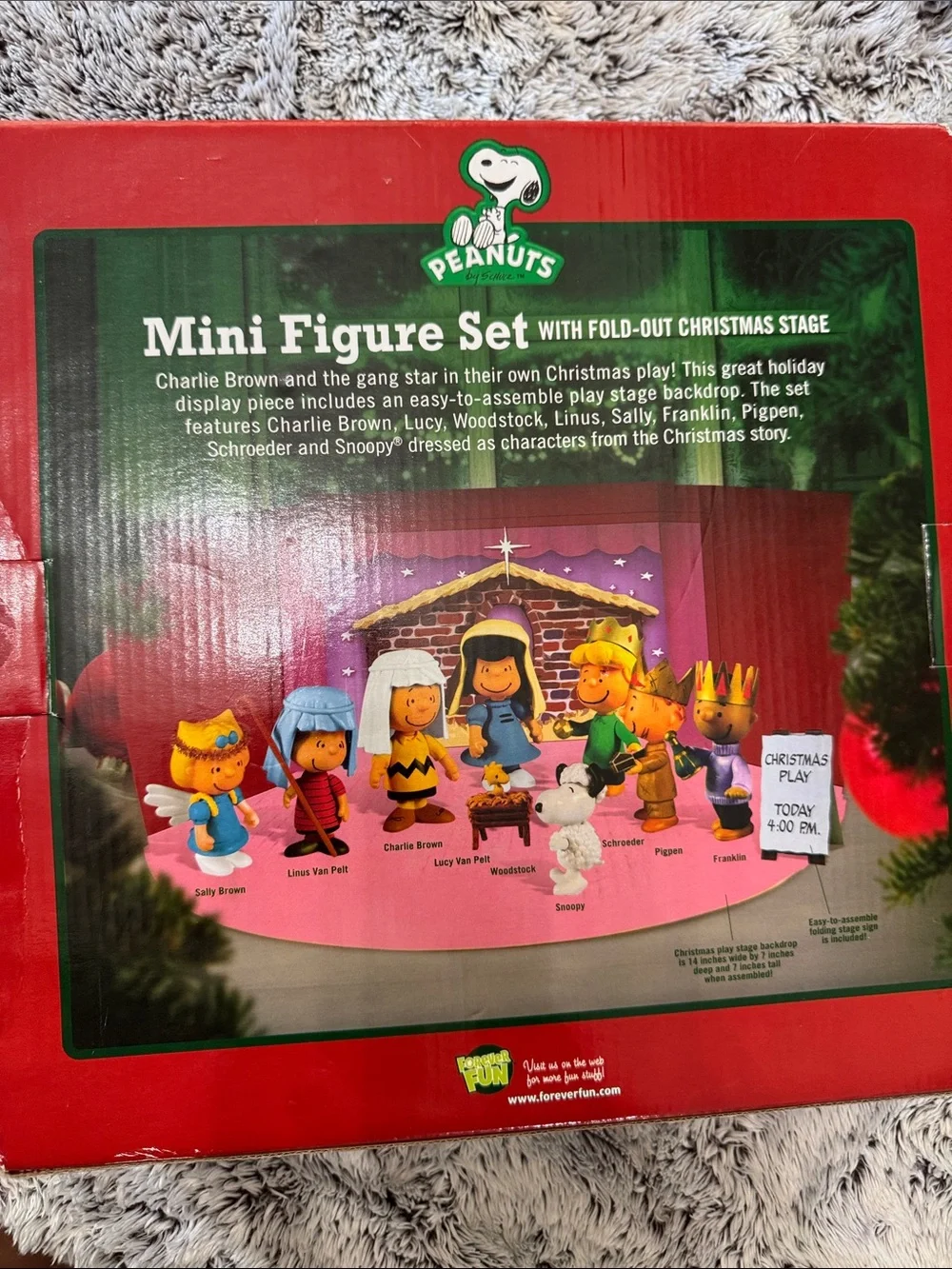 Peanuts Mini Figure Nativity Set CHRISTMAS PLAY 2010 Pageant Fold-Out Stage Box